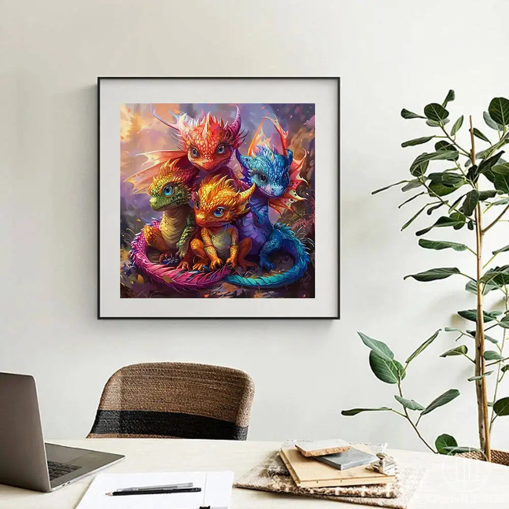 Little Dragon Hatchlings Diamond Painting Kit