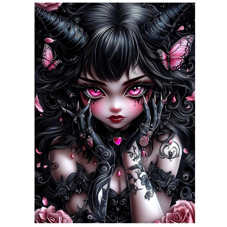 Butterfly Temptress – Gothic Fantasy Diamond Painting Kit