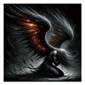 Ashen Wings – Fiery Fallen Angel Diamond Painting Kit