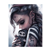 Midnight Companions – Gothic Girl & Bear AB Diamond Painting Collection artwork design SY2696