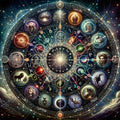 Zodiac Reverie – Astrology Wheel Diamond Painting Kit — B1 / 50x50cm Full Round included in Sky & Stars Project Duo Bundle
