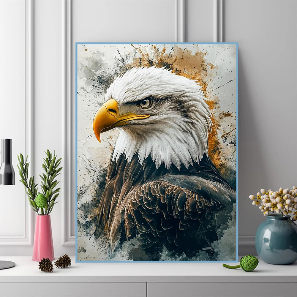Golden Gaze Eagle Diamond Painting Kit