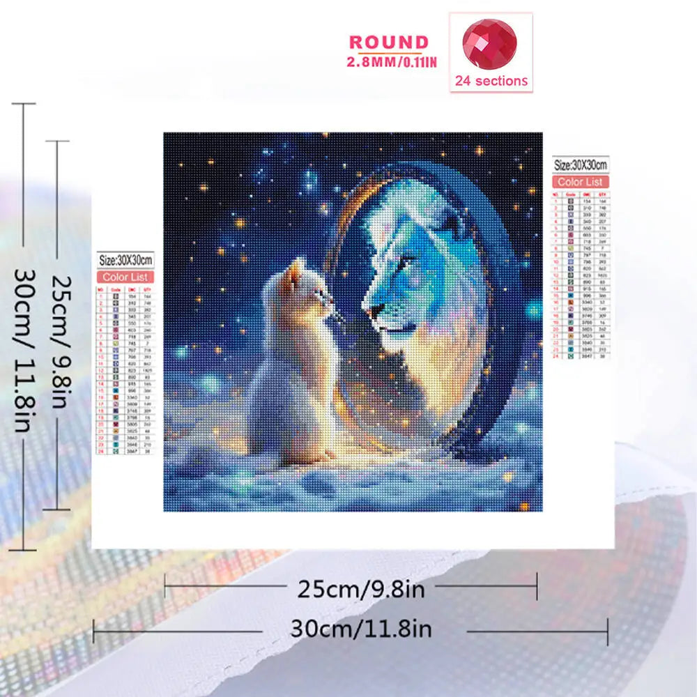 Beyond the Mirror Lion Diamond Painting Kit