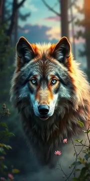 Wildwood Wolves – Abstract Wolf Diamond Painting Collection artwork design 06