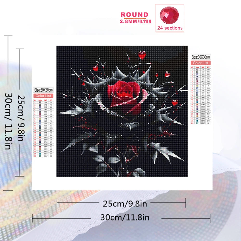 Crimson Thorn – Rose Diamond Painting Kit