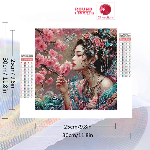 Blooming Grace Floral Portrait Diamond Painting Kit