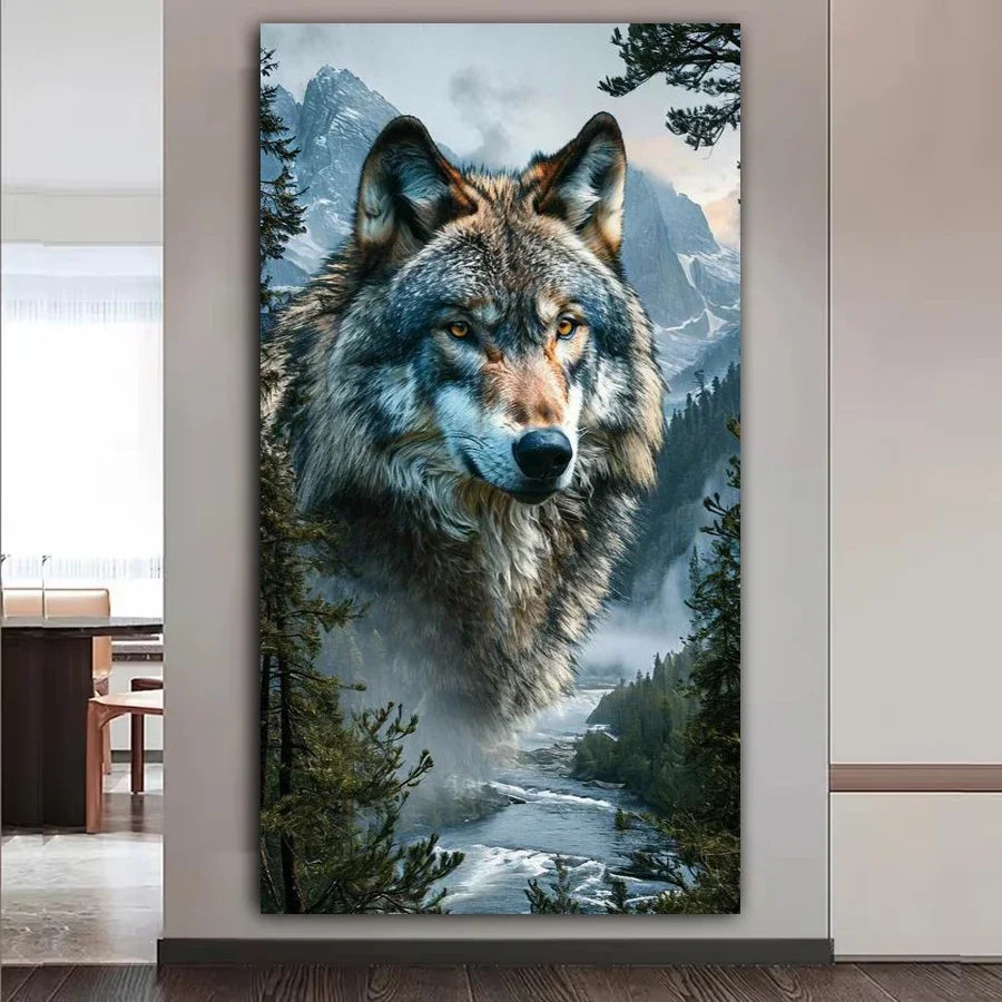Wildwood Wolves – Abstract Wolf Diamond Painting Collection
