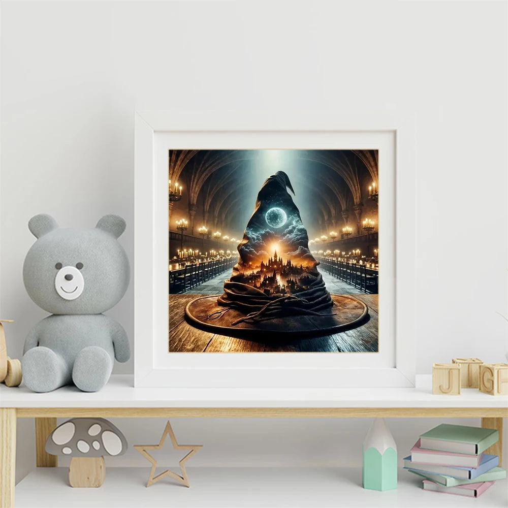 Moonlit Castle Wizard Hat Diamond Painting Kit