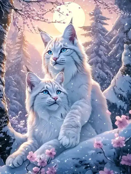 Winter Whiskers Cat Diamond Painting Kit