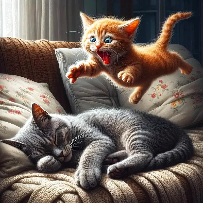 Pounce & Snooze Cats Diamond Painting Kit