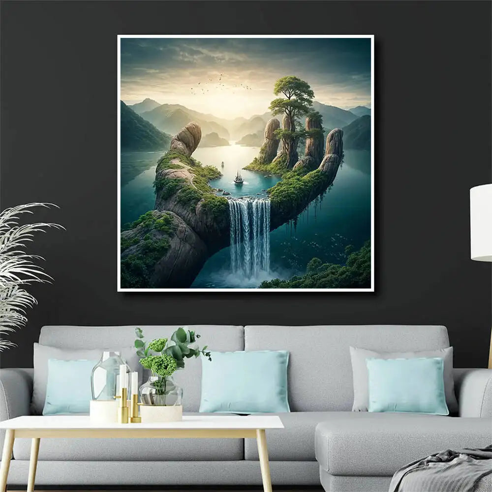 River Retreat – Mountain Landscape Diamond Painting Kit