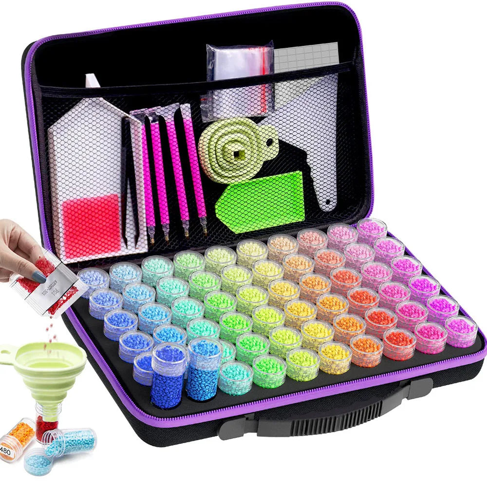 CraftCarry Diamond Painting Storage Case with Tools – 30, 60 or 120 Compartments