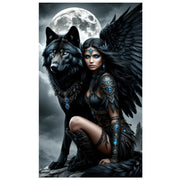 Shadow & Spirit – Woman and Wolf Diamond Painting Collection artwork design PDL6100
