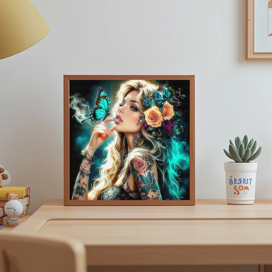 Rose & Reverie – Butterfly Muse Diamond Painting Kit