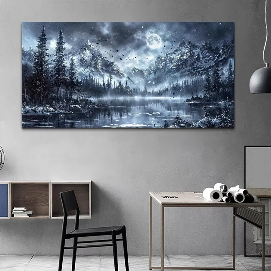 Moonlit Mountain Lake Diamond Painting Kit