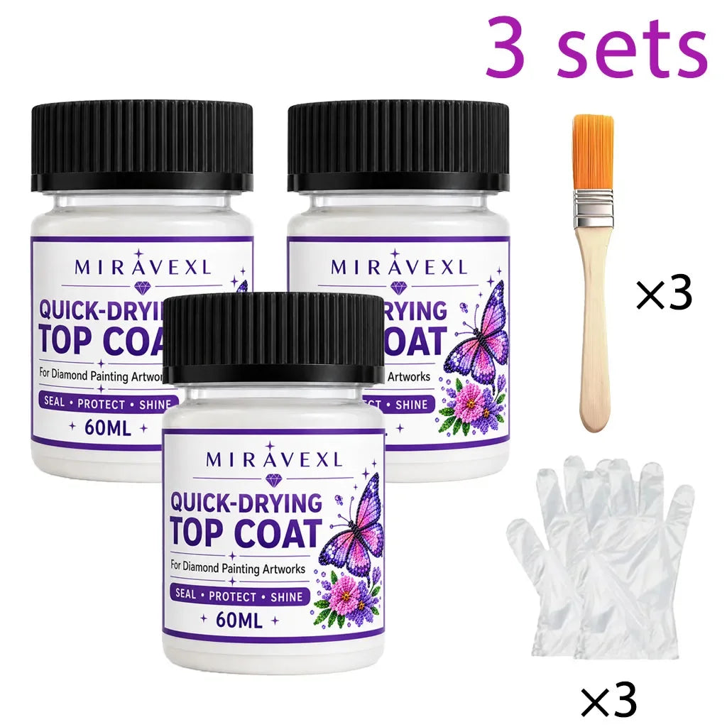 ShineGuard Diamond Painting Sealer Kit with Brush & Gloves