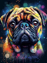 Neon Paws Dog Collection Diamond Painting Kit artwork design 4877