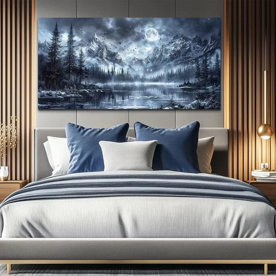 Moonlit Mountain Lake Diamond Painting Kit