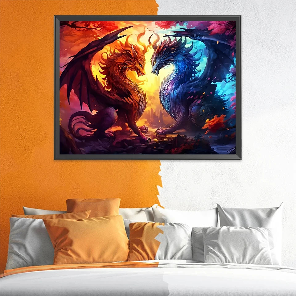 Fire & Ice Dragons Diamond Painting Kit
