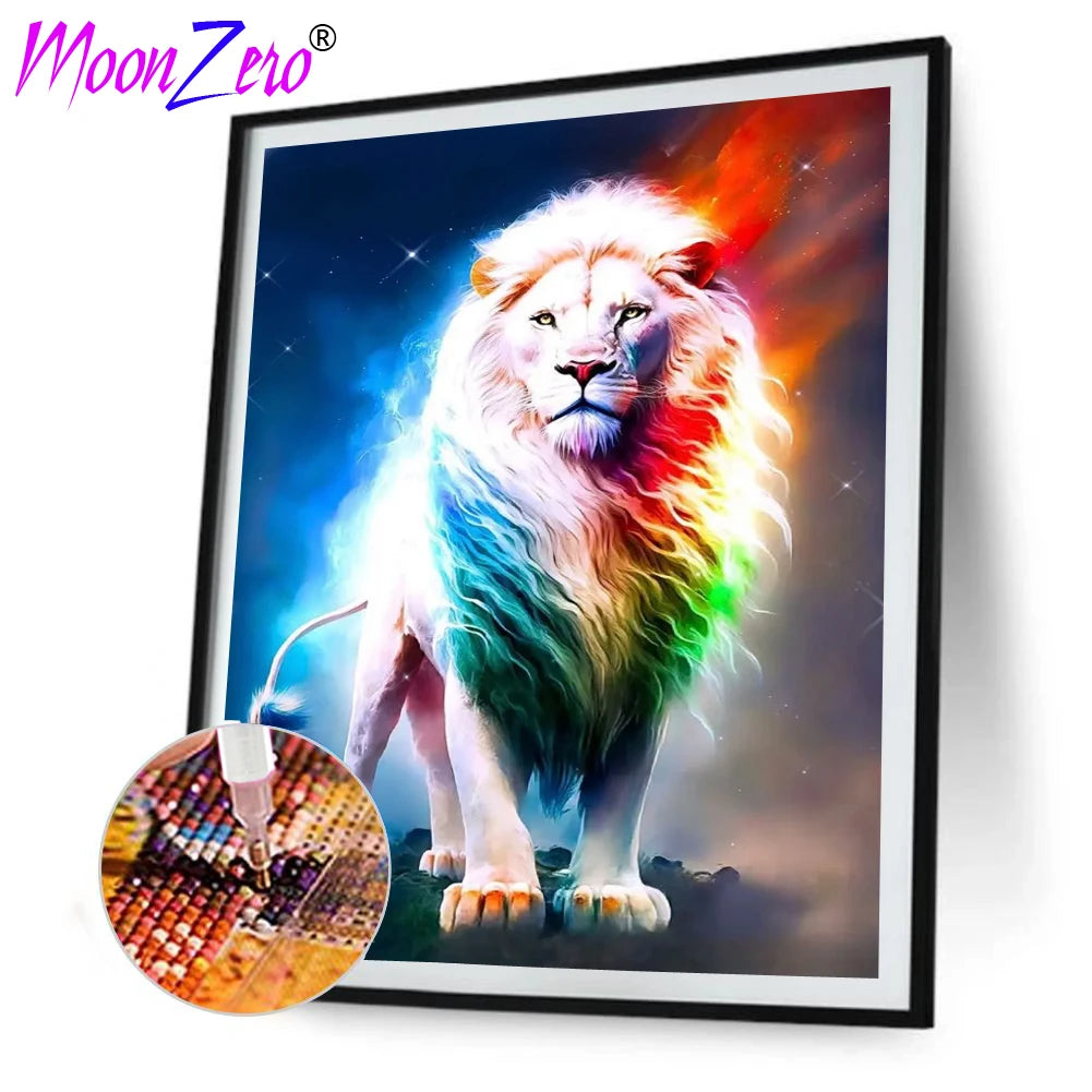 Rainbow Radiance Lion Diamond Painting Kit