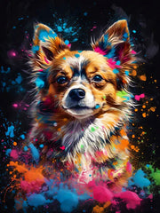 Neon Paws Dog Collection Diamond Painting Kit artwork design 4876