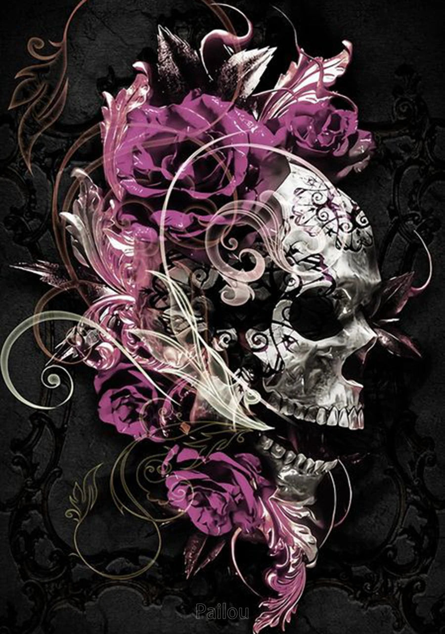 Sugar Skull Blooms – AB & Fairy Dust Diamond Painting Collection