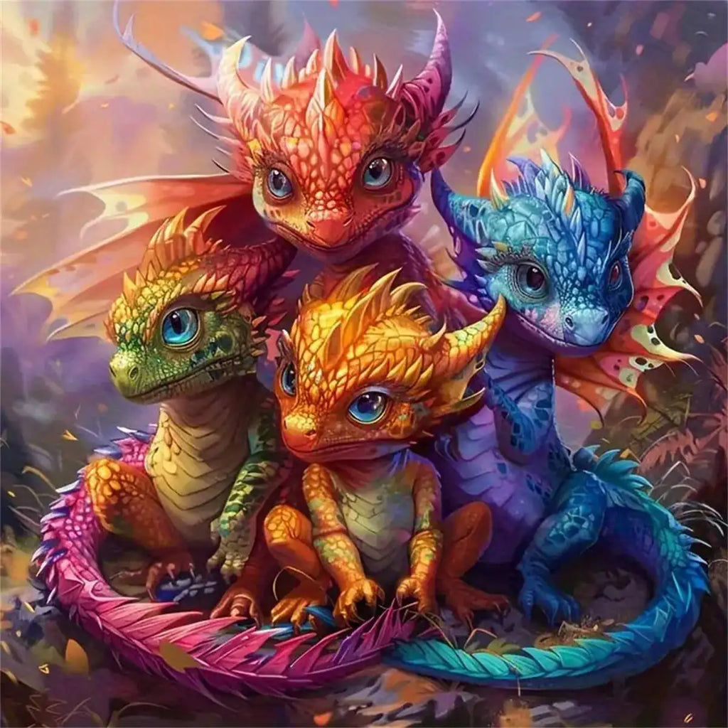 Little Dragon Hatchlings Diamond Painting Kit
