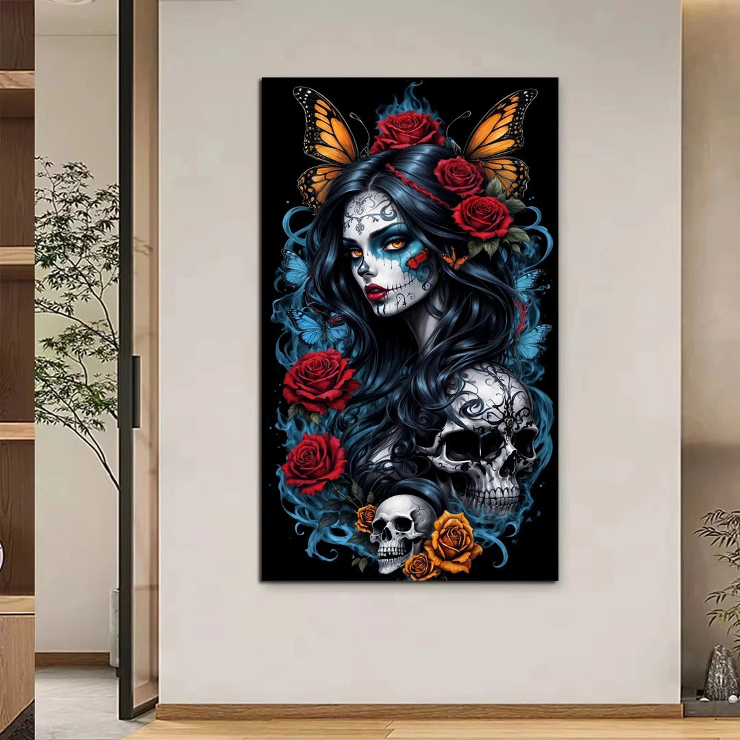 Veil of Shadows – Skull Woman Diamond Painting Kit