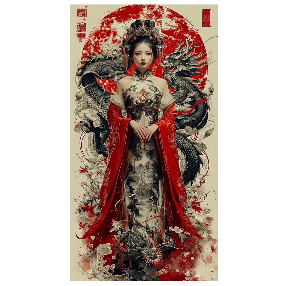 Sakura & Dragons – Japanese Fantasy Diamond Painting Collection