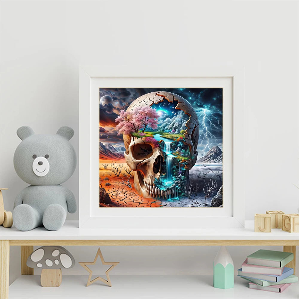 Worlds Within – Skull Landscape Diamond Painting Kit