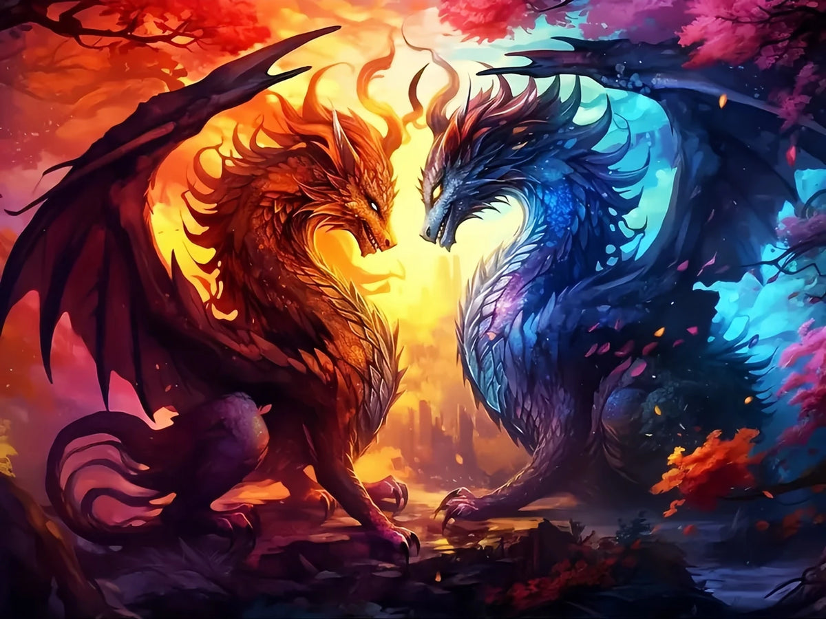 Fire & Ice Dragons Diamond Painting Kit