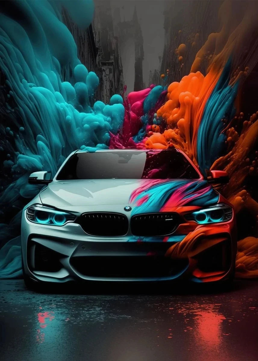 Neon Horsepower – AB & Fairy Dust Car Diamond Painting Collection