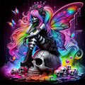Gothic Girl & Skull Diamond Painting Kit