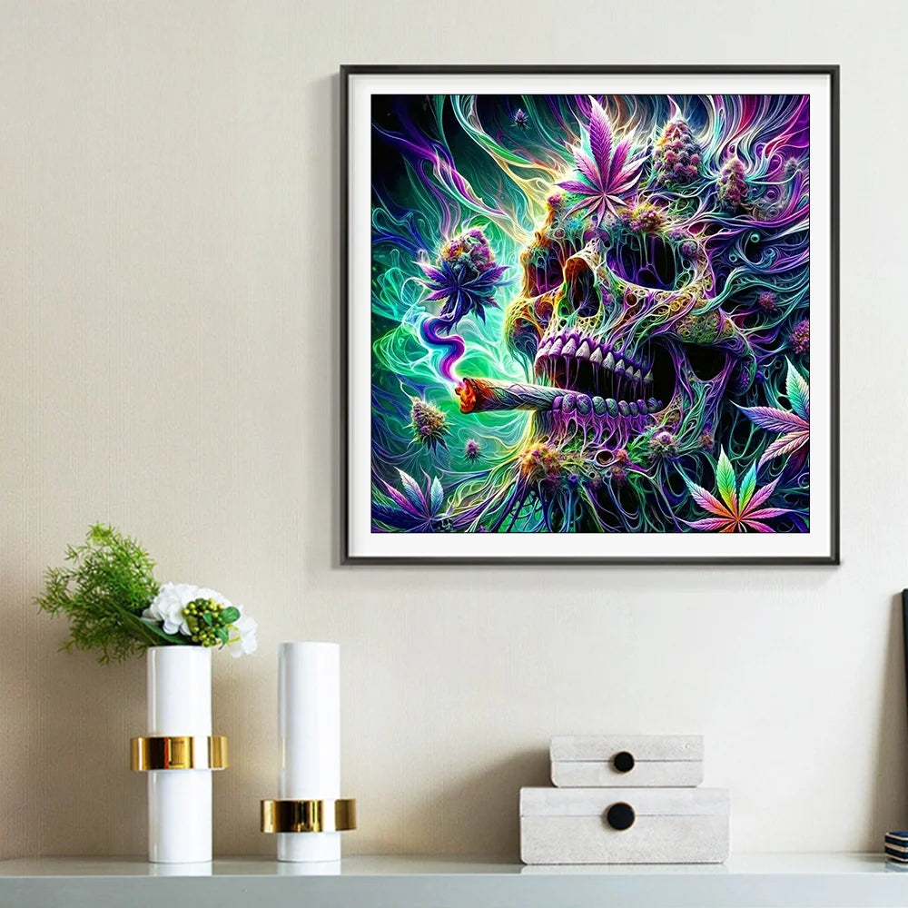 Electric Afterlife – Neon Skull Diamond Painting Kit