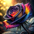 Spectrum Bloom – Rainbow Rose Diamond Painting Kit