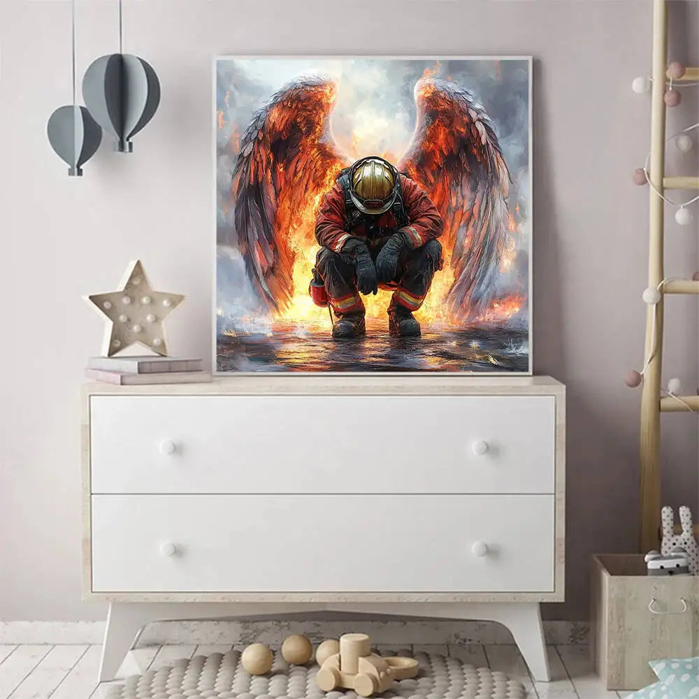 Courage in the Flames – Firefighter Diamond Painting Kit