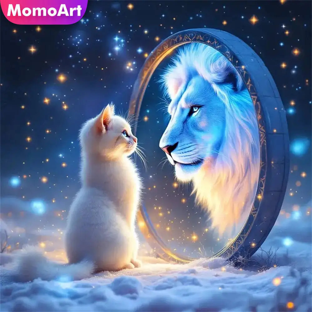 Beyond the Mirror Lion Diamond Painting Kit